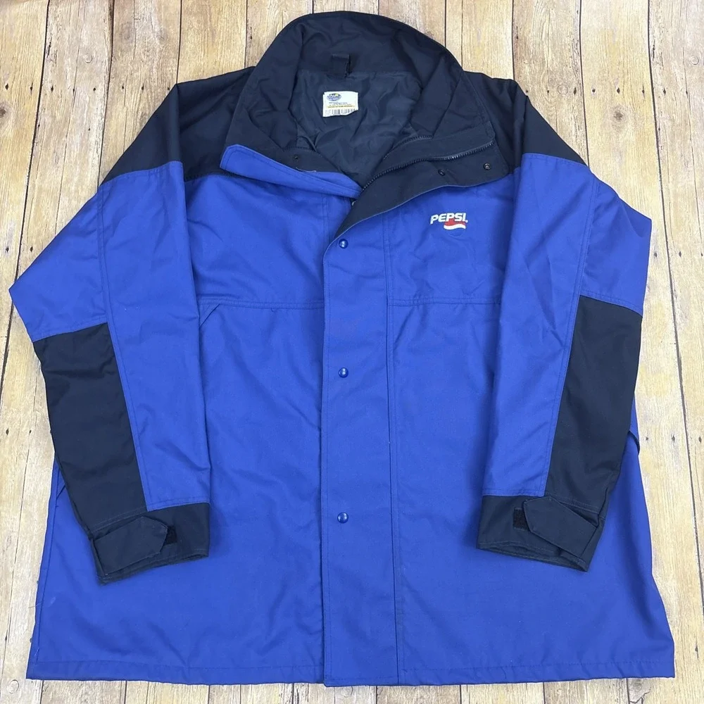 Riverside Vintage Work Jacket Made In USA Pepsi Cola Logo Mens XXL 2XL